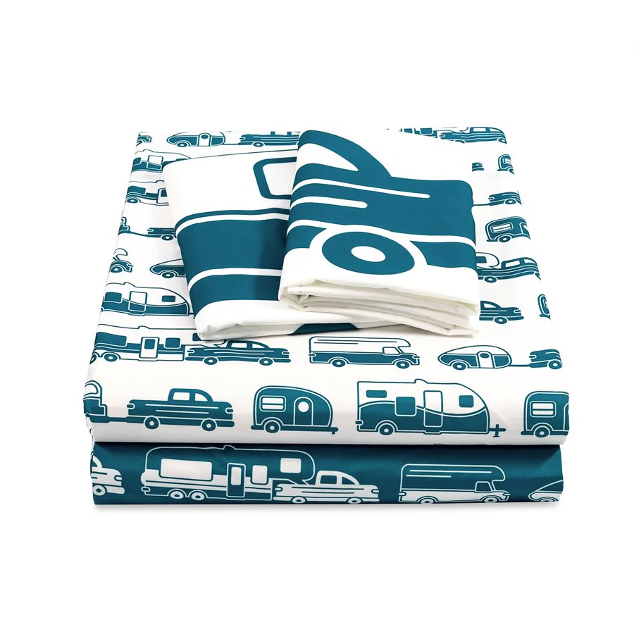 Blue Queen Bed Sheet Set - Image 2