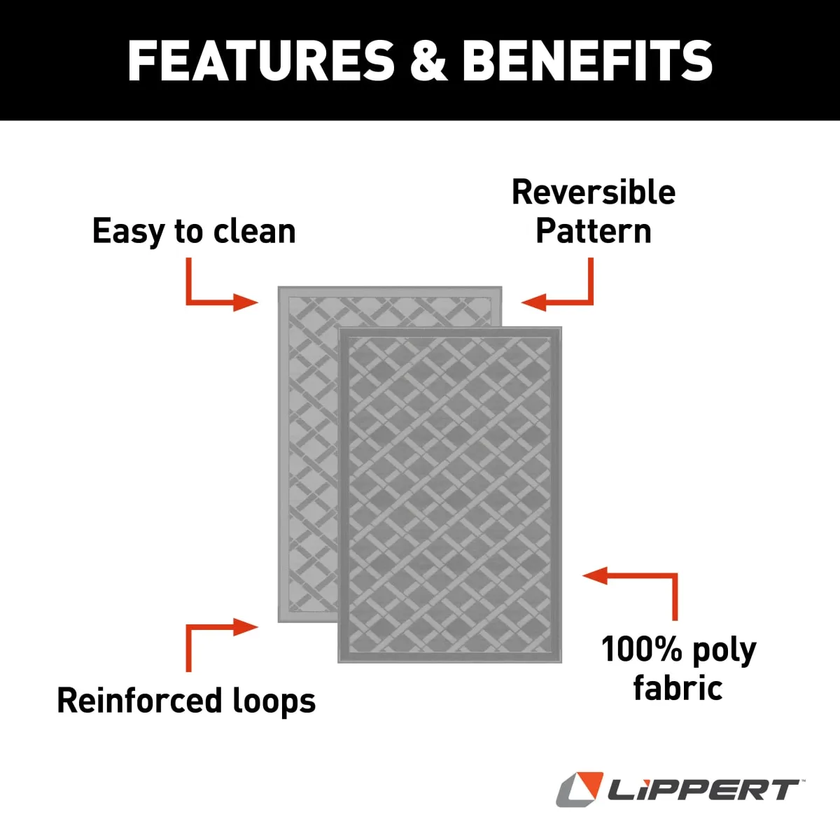 Grey 6X9 All Weather Patio Mat - Image 2