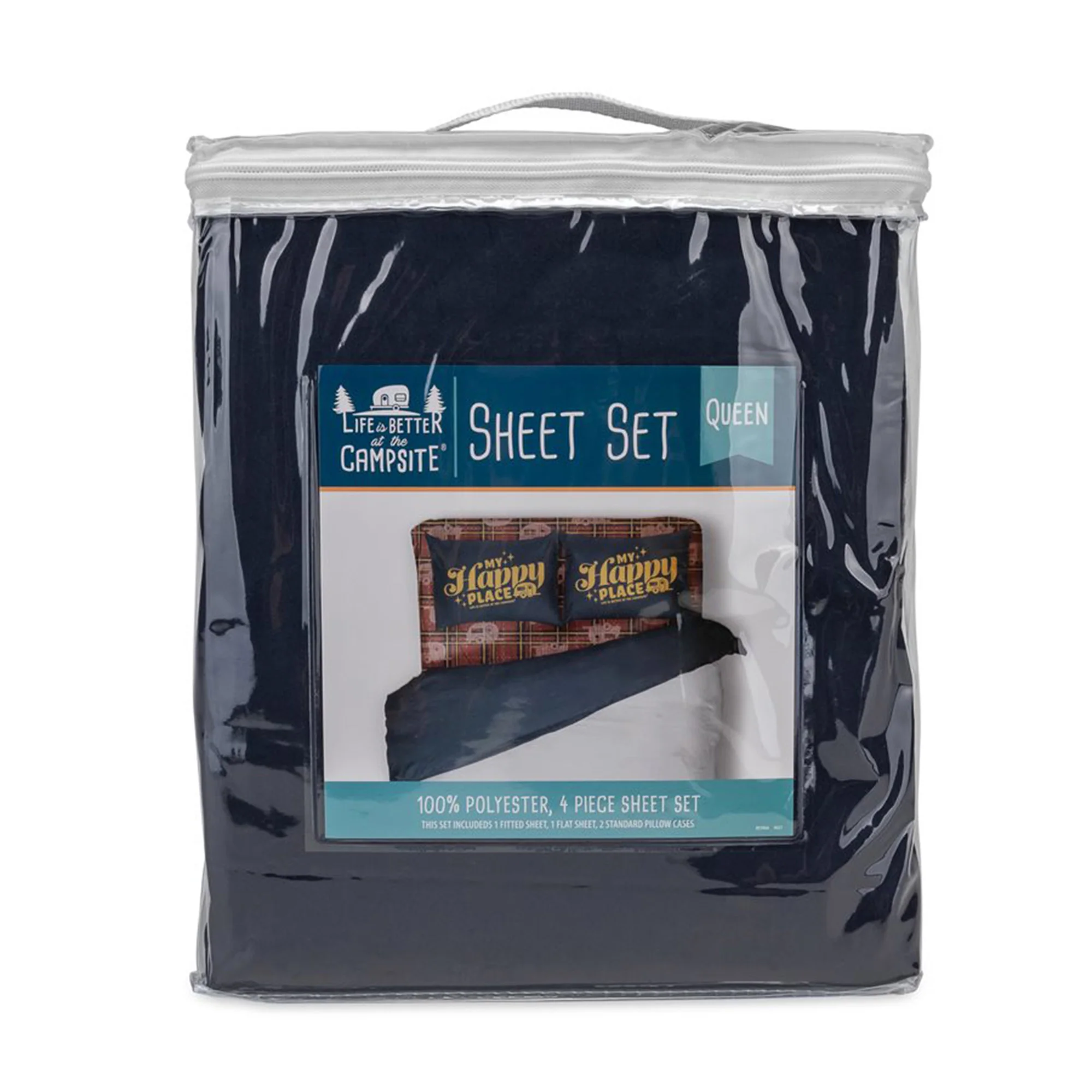 Red Plaid Queen Bed Sheet Set - Image 3